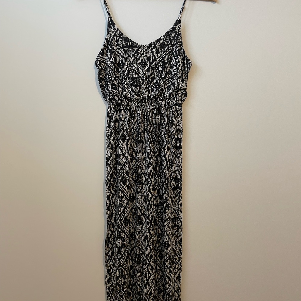 Lush Black and White Patterned Dress